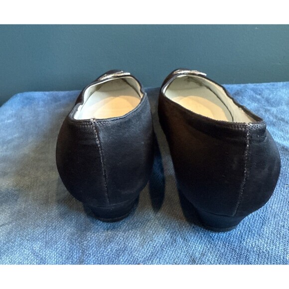Vintage Delman Silk Pumps 7.5 Narrow (see measurements) 60s-60s Low Evening - Picture 6 of 10